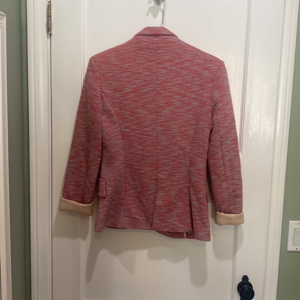 Anthropologie pink space dyed knit Cartonnier Blazer small - Picture 7 of 10